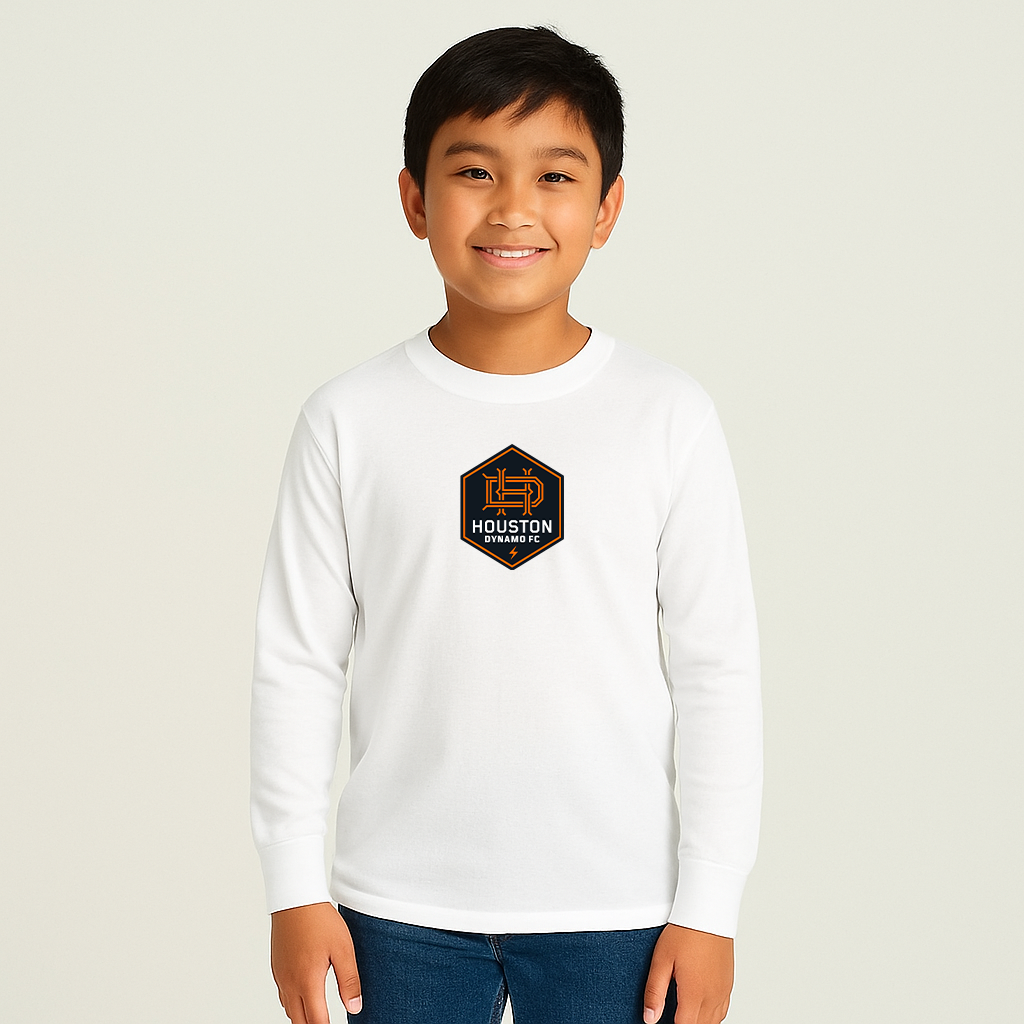 Youth Houston Dynamo FC Soccer Cotton Long Sleeve T-Shirt
