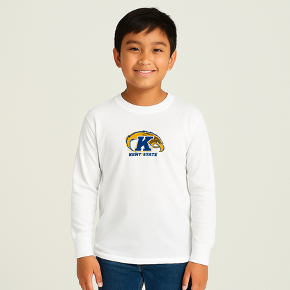 Youth Kent State Golden Flashes Logo Cotton Long Sleeve T-Shirt