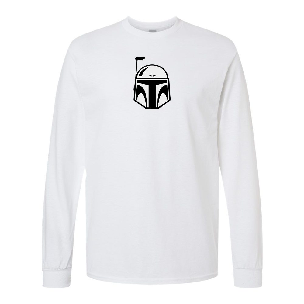 Men's Star Wars Boba Fett Helmet Gildan Heavy Cotton Long Sleeve T-Shirt