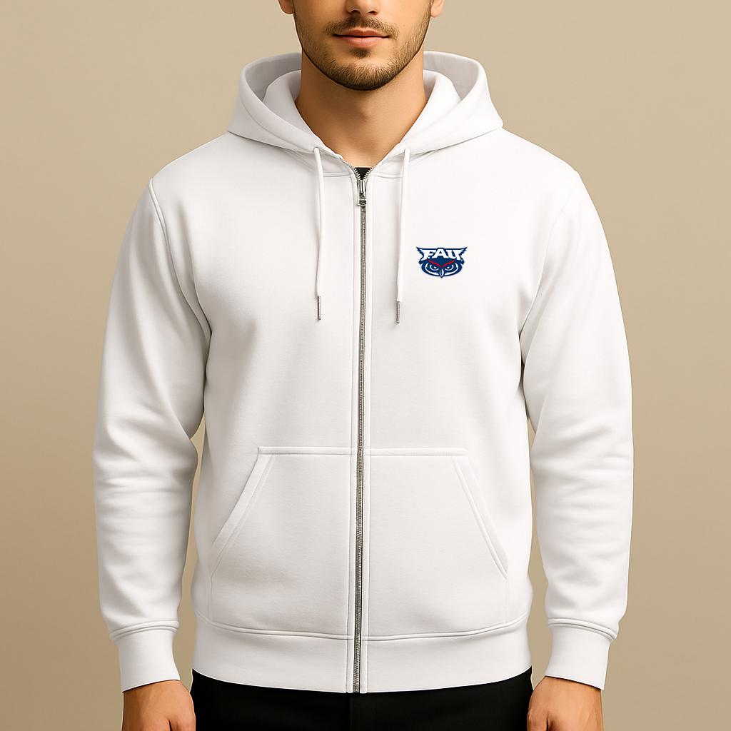 Men's Florida Atlantic Owls Logo Zipper Hoodie