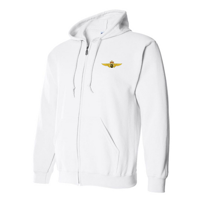Men's Belgian Air Force Logo Zipper Hoodie