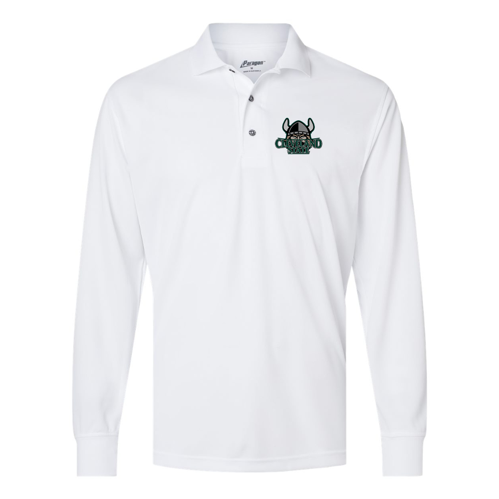 Men's  Cleveland State Vikings    Paragon Prescott Long Sleeve Polo