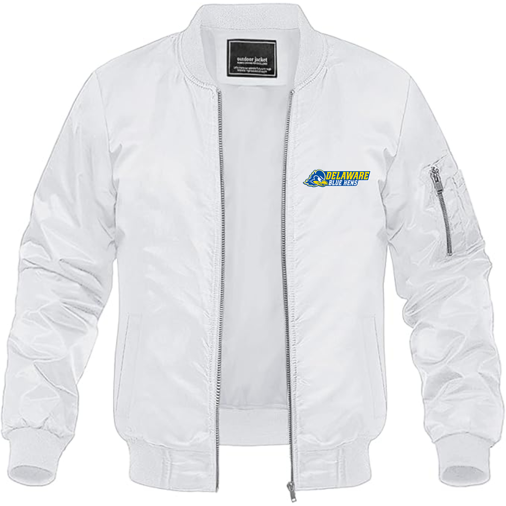 Men's Delaware Blue Hens Lightweight Bomber Jacket Windbreaker Softshell Varsity Jacket Coat