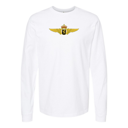Men's Belgian Air Force Logo Cotton Long Sleeve T-Shirt