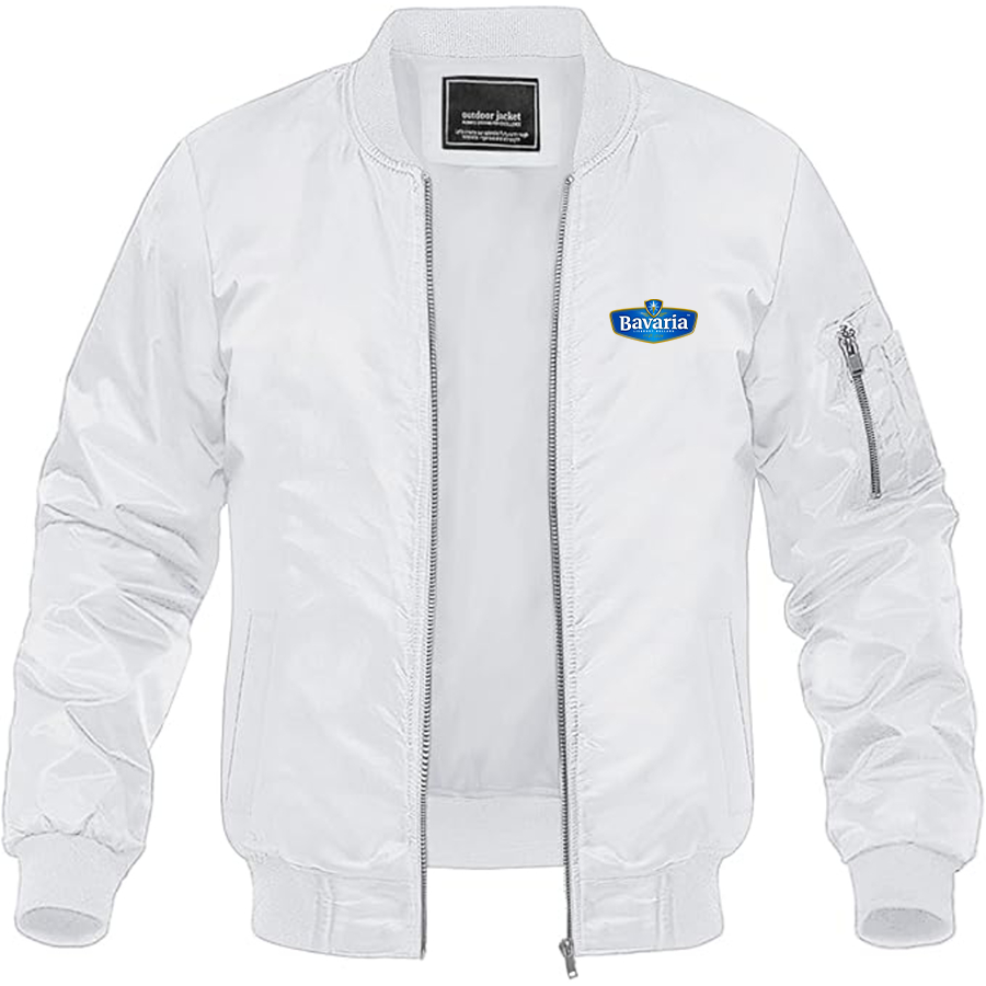 Men's Bavaria Logo Lightweight Bomber Jacket Windbreaker Softshell Varsity Jacket Coat