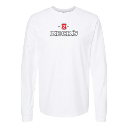 Men's Becks Logo Cotton Long Sleeve T-Shirt