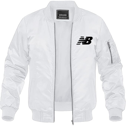Men's New Balance Logo  Lightweight Bomber Jacket Windbreaker Softshell Varsity Jacket Coat