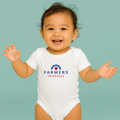 Farmer_s Insurance Logo Baby Romper Onesie
