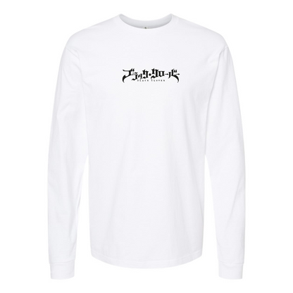 Men's Black Clover Logo Cotton Long Sleeve T-Shirt