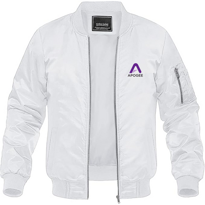 Men's Apogee Electronics Logo Lightweight Bomber Jacket Windbreaker Softshell Varsity Jacket Coat