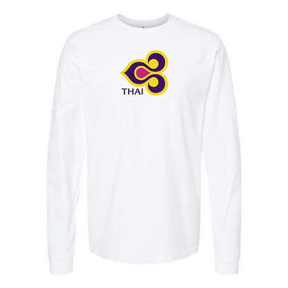 Men's Thai Airlines Logo Cotton Long Sleeve T-Shirt