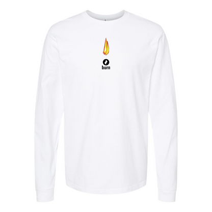 Men's Burn Logo Cotton Long Sleeve T-Shirt
