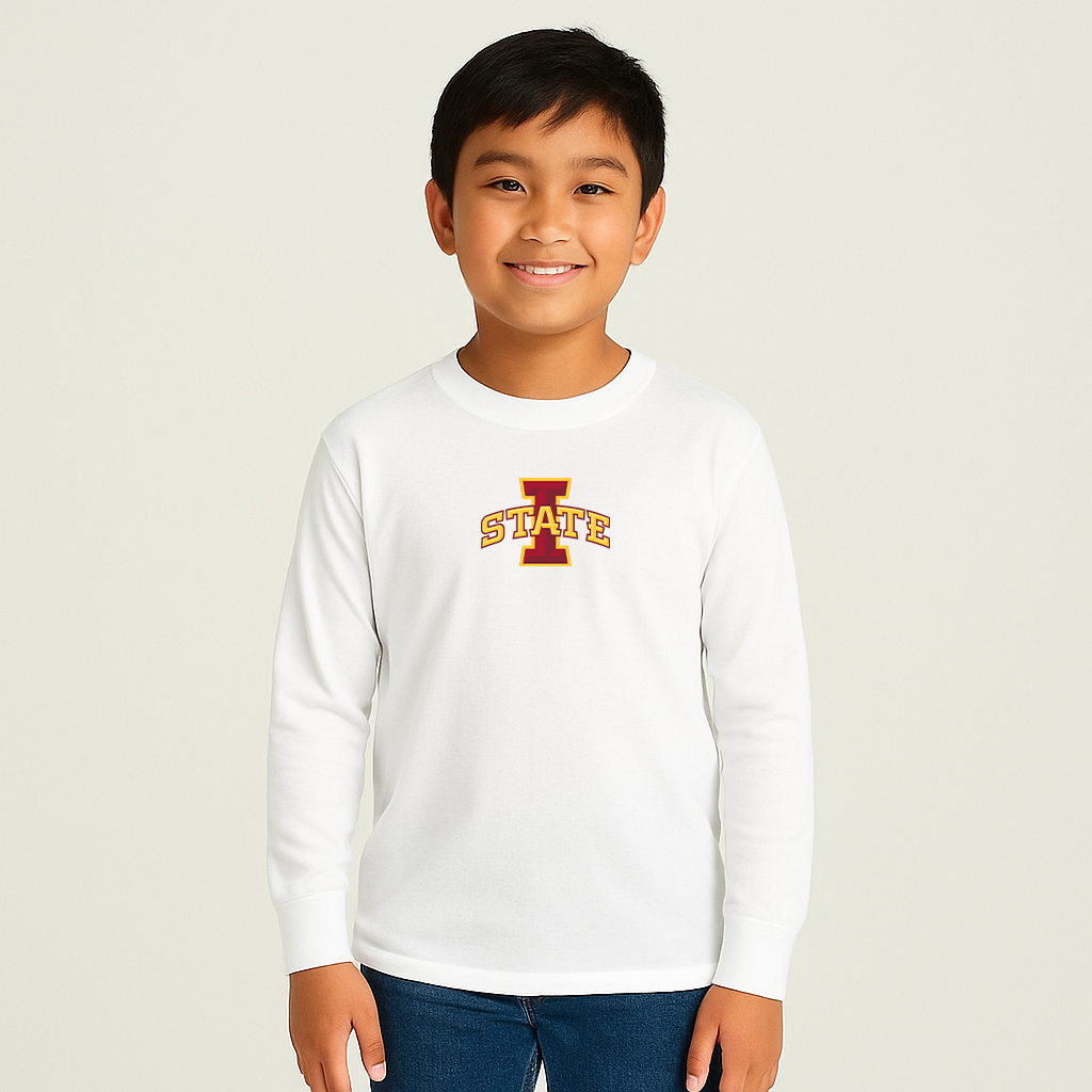 Youth Iowa State Cyclones Logo Cotton Long Sleeve T-Shirt