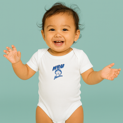 Houston Baptist Huskies Logo Baby Romper Onesie