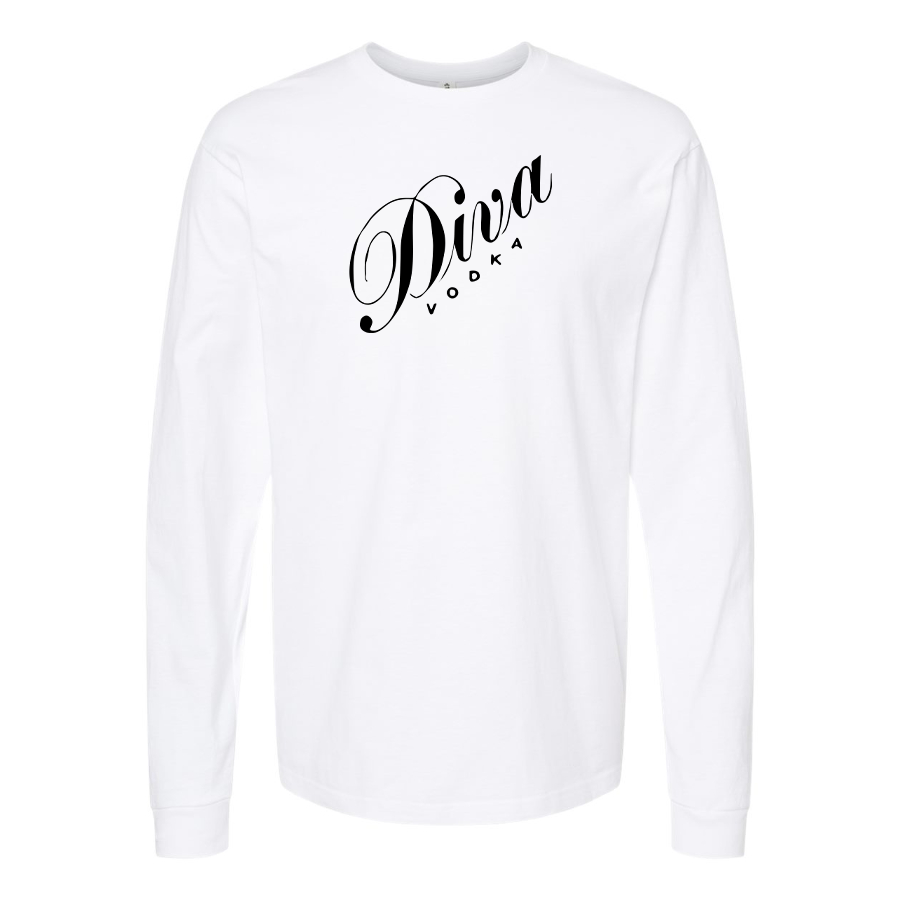 Men's Diva Logo Cotton Long Sleeve T-Shirt