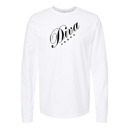 Men's Diva Logo Cotton Long Sleeve T-Shirt