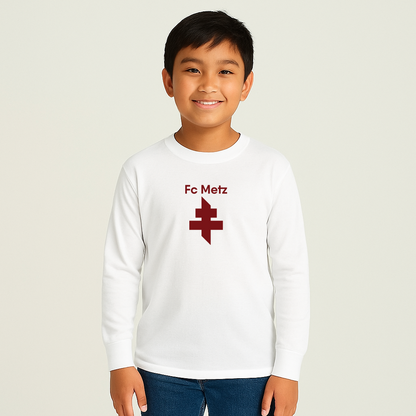 Youth FC Metz Soccer Logo Cotton Long Sleeve T-Shirt