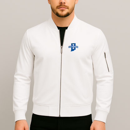 Men's Indiana State Sycamores Logo Lightweight Bomber Jacket Windbreaker Softshell Varsity Jacket Coat