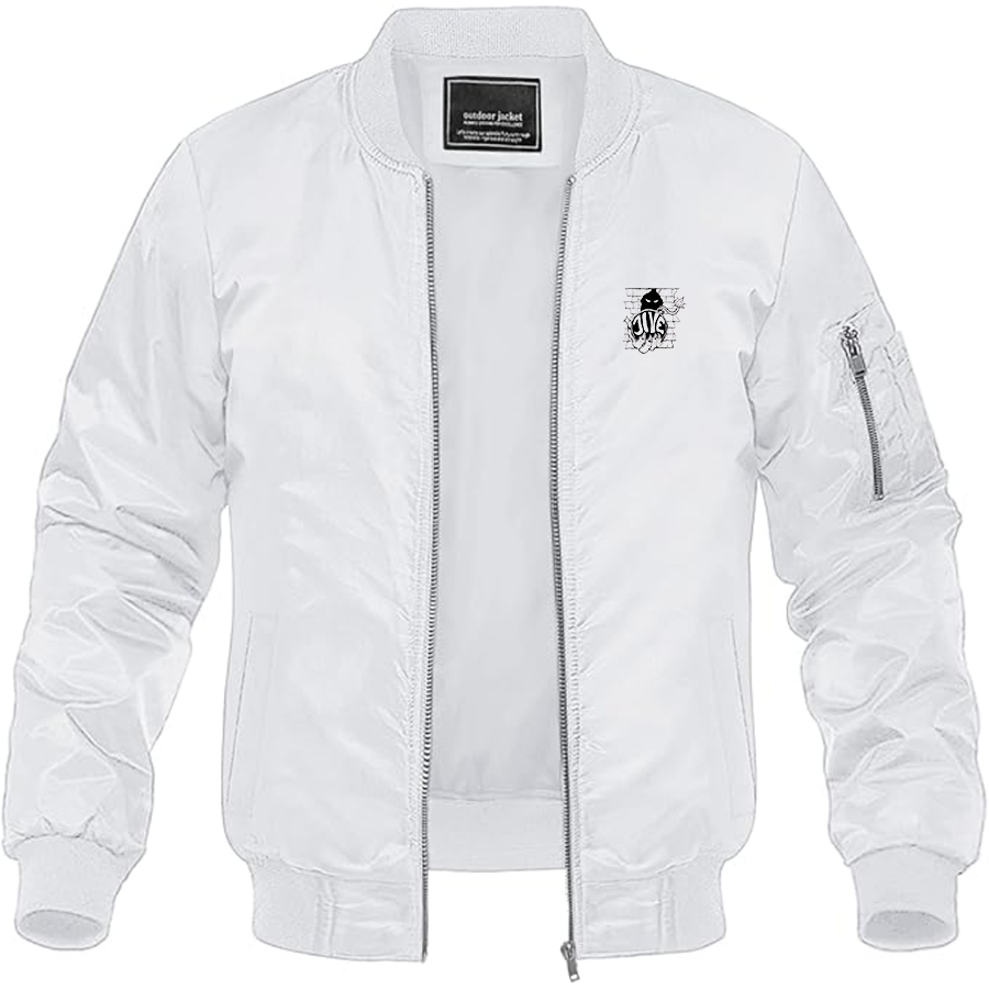Men's Jivebomb Logo Lightweight Bomber Jacket Windbreaker Softshell Varsity Jacket Coat