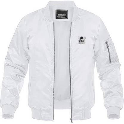 Men's Jivebomb Logo Lightweight Bomber Jacket Windbreaker Softshell Varsity Jacket Coat