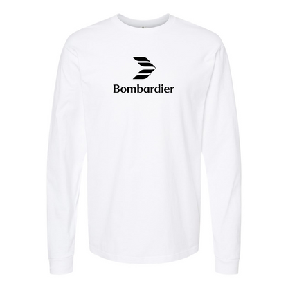 Men's Bombardier Logo Cotton Long Sleeve T-Shirt