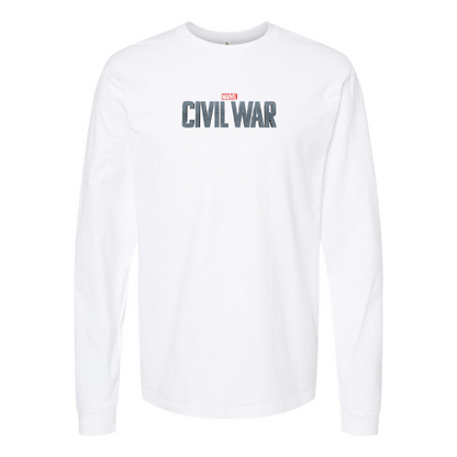 Men's Marvel Civil War  Logo Cotton Long Sleeve T-Shirt
