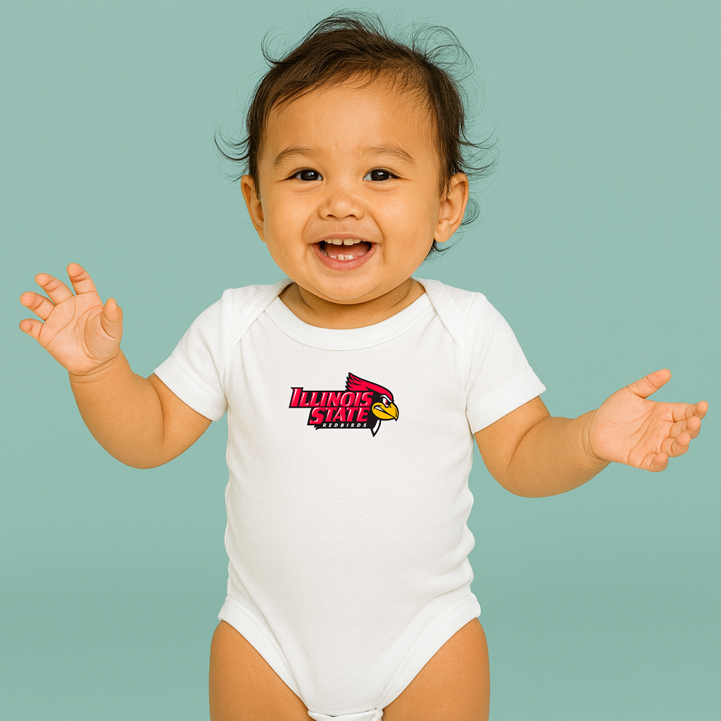 Illinois State Redbirds Logo Baby Romper Onesie