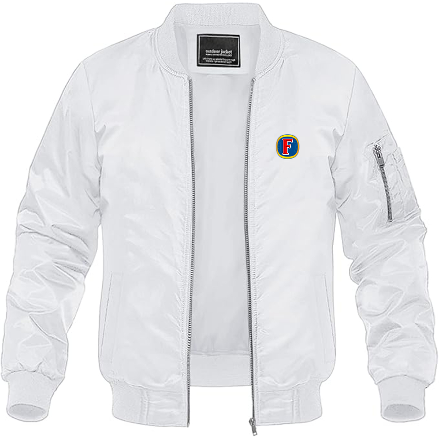 Men's  Fosters Logo Lightweight Bomber Jacket Windbreaker Softshell Varsity Jacket Coat