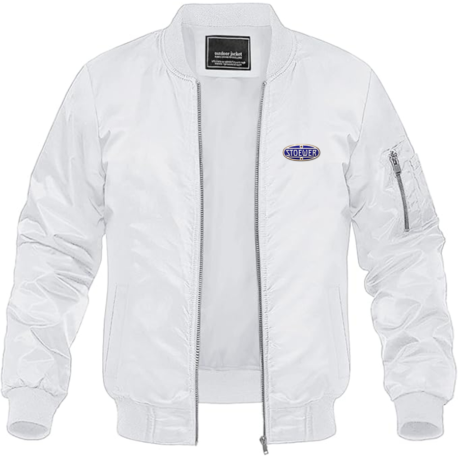 Men's Stoewer Logo Lightweight Bomber Jacket Windbreaker Softshell Varsity Jacket Coat