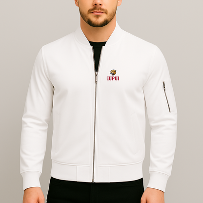 Men's IUPUI Jaguars Logo Lightweight Bomber Jacket Windbreaker Softshell Varsity Jacket Coat