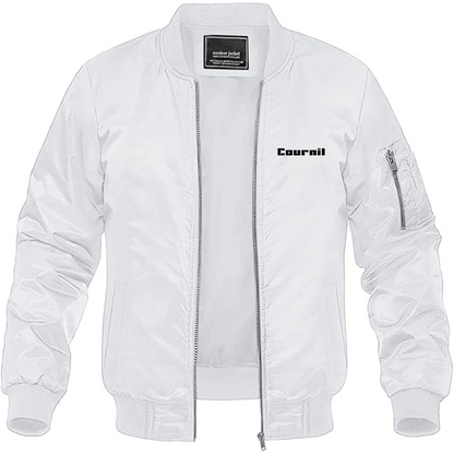 Men's Cournil Logo Lightweight Bomber Jacket Windbreaker Softshell Varsity Jacket Coat