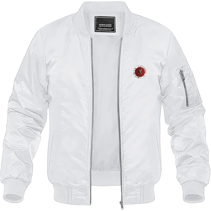 Men's Corre La Licorne Logo Lightweight Bomber Jacket Windbreaker Softshell Varsity Jacket Coat