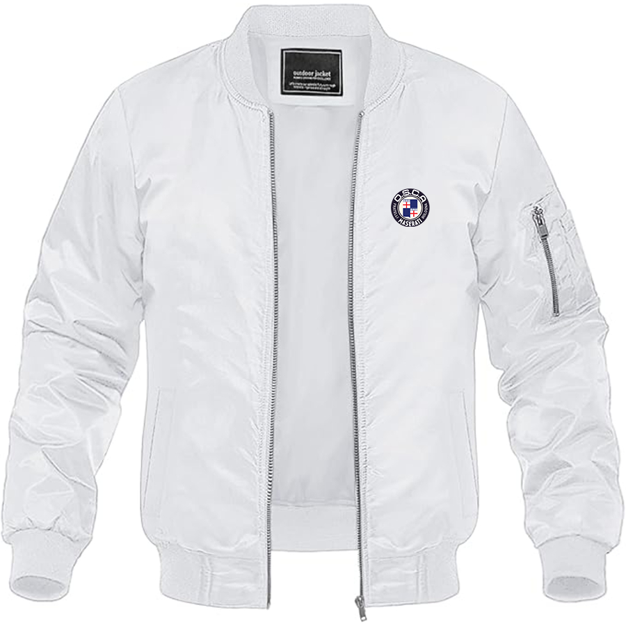 Men's O.S.C.A. Logo Lightweight Bomber Jacket Windbreaker Softshell Varsity Jacket Coat
