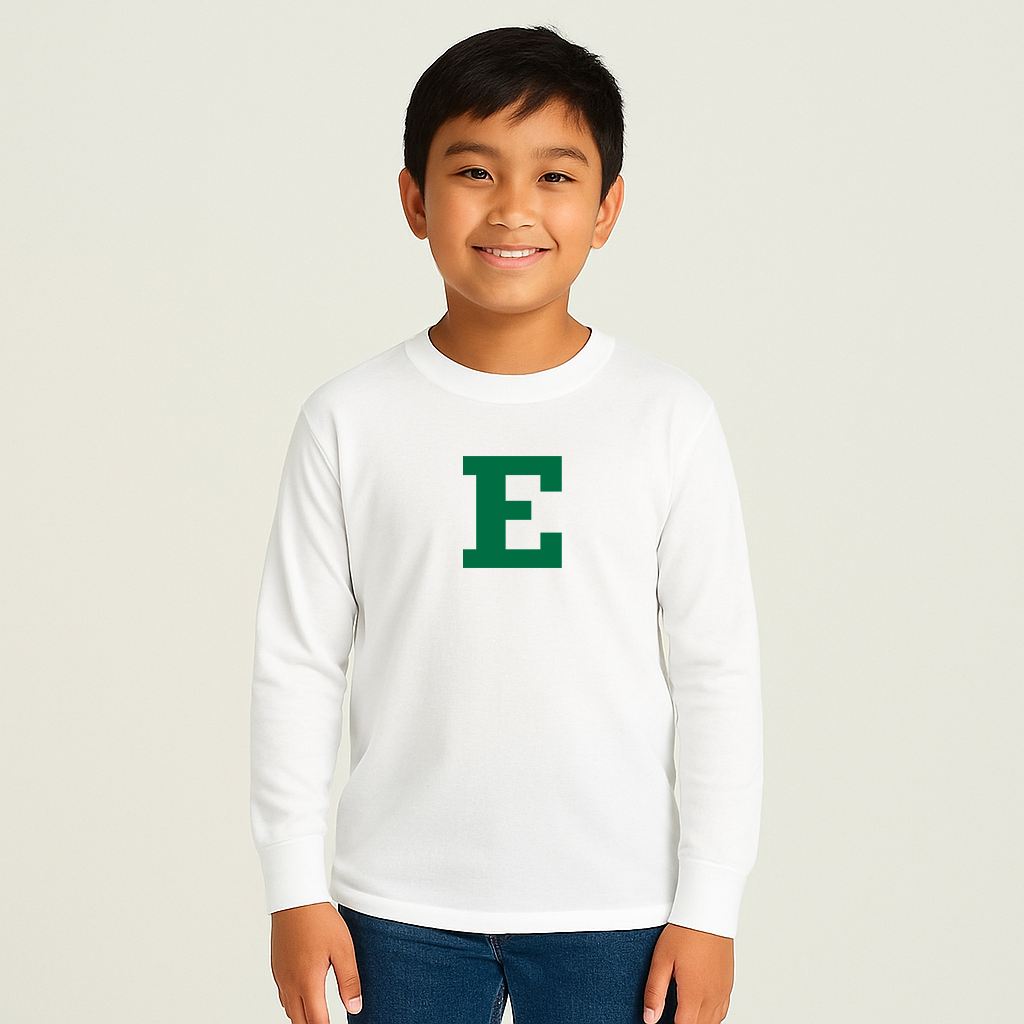 Youth Eastern Michigan Eagles Logo Cotton Long Sleeve T-Shirt