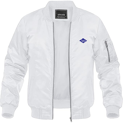 Men's Riley Logo Lightweight Bomber Jacket Windbreaker Softshell Varsity Jacket Coat