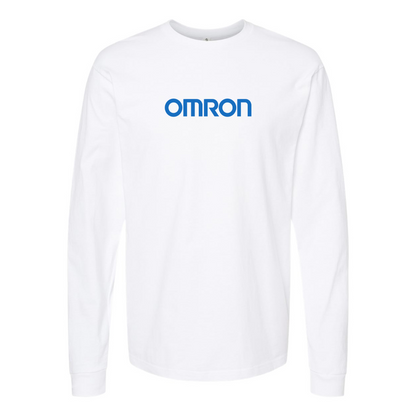 Men's Omron Logo Cotton Long Sleeve T-Shirt
