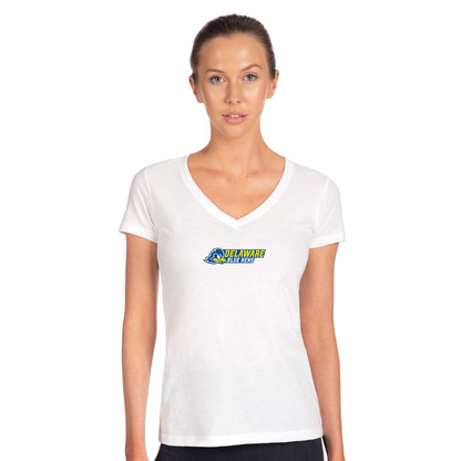 Women's  Delaware Blue Hens  Next Level V-Neck T-Shirt