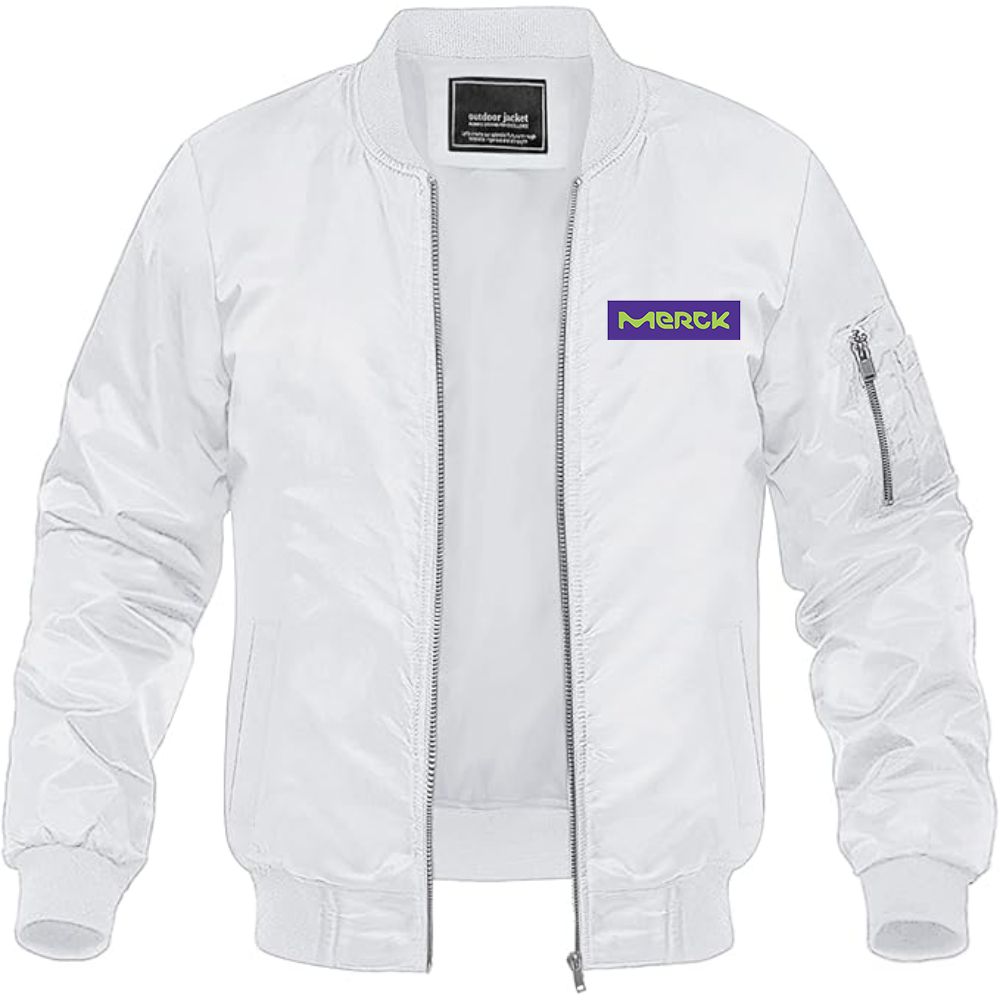 Men's  Merck KGaA Logo Lightweight Bomber Jacket Windbreaker Softshell Varsity Jacket Coat