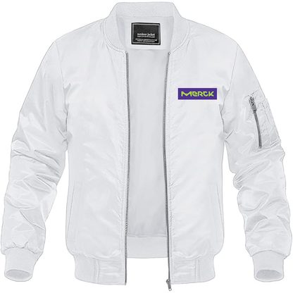 Men's  Merck KGaA Logo Lightweight Bomber Jacket Windbreaker Softshell Varsity Jacket Coat