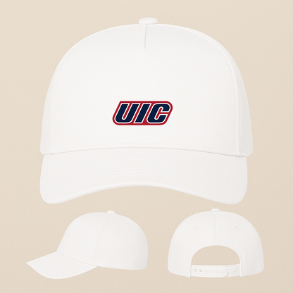 Illinois Chicago Flames Logo Five Panel Twill Snapback Cap
