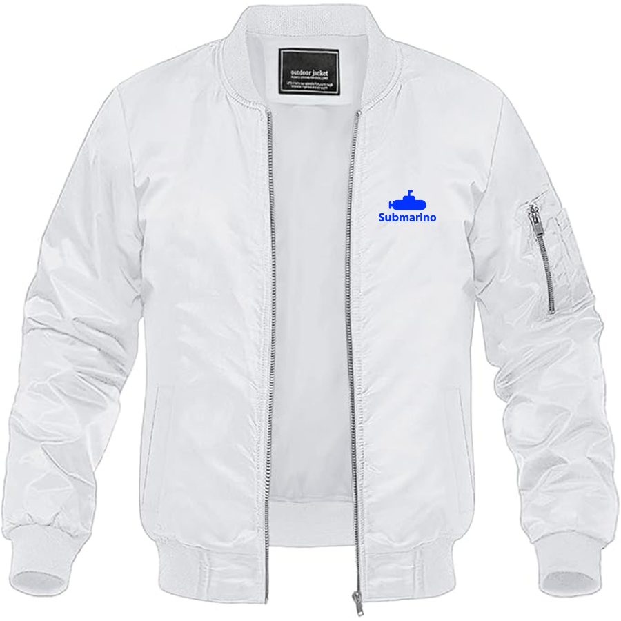 Men's Submarino Logo Lightweight Bomber Jacket Windbreaker Softshell Varsity Jacket Coat