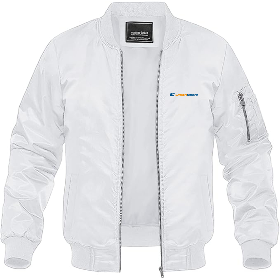 Men's UnionStahl Logo Lightweight Bomber Jacket Windbreaker Softshell Varsity Jacket Coat