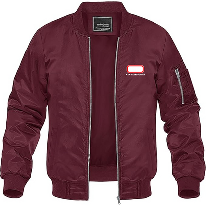 Men's ARB Logo Lightweight Bomber Jacket Windbreaker Softshell Varsity Jacket Coat