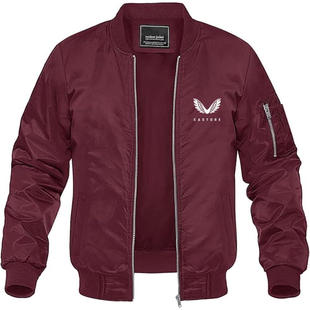 Men's Castore Logo Lightweight Bomber Jacket Windbreaker Softshell Varsity Jacket Coat