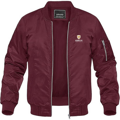 Men's Lvchi Logo Lightweight Bomber Jacket Windbreaker Softshell Varsity Jacket Coat