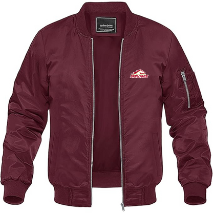 Men's Birmingham Stallions Logo Lightweight Bomber Jacket Windbreaker Softshell Varsity Jacket Coat