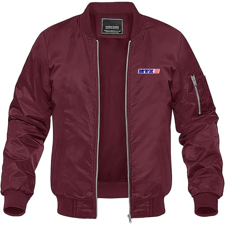 Men's  MTX  Logo Lightweight Bomber Jacket Windbreaker Softshell Varsity Jacket Coat