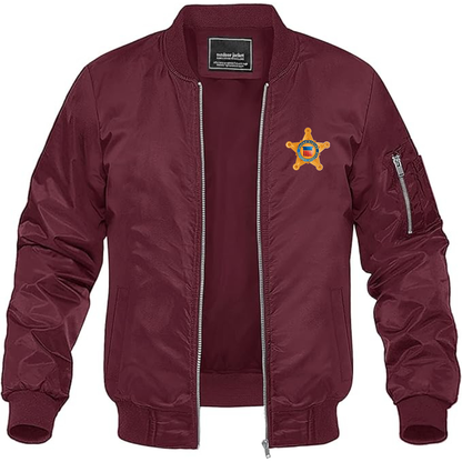 Men's Secret Service Star Logo Lightweight Bomber Jacket Windbreaker Softshell Varsity Jacket Coat