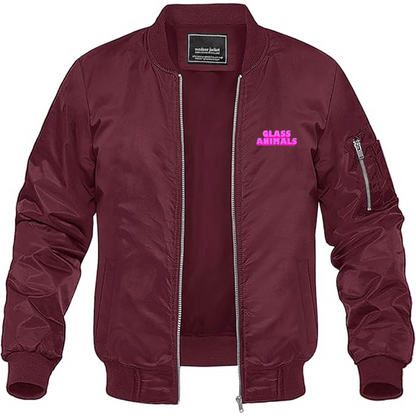 Men's Glass Animals Logo Lightweight Bomber Jacket Windbreaker Softshell Varsity Jacket Coat