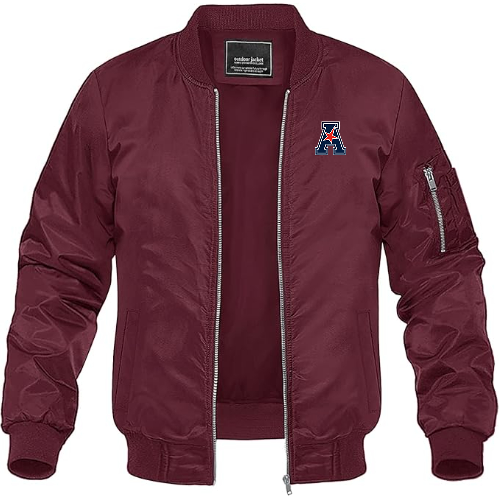 Men's  American Athletic Conference  Lightweight Bomber Jacket Windbreaker Softshell Varsity Jacket Coat